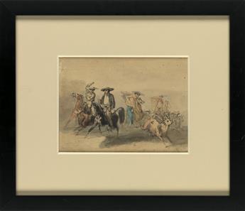 VICTOR PIERSON Group of 10 Mexican Cowboy and Horse Riding Scenes.